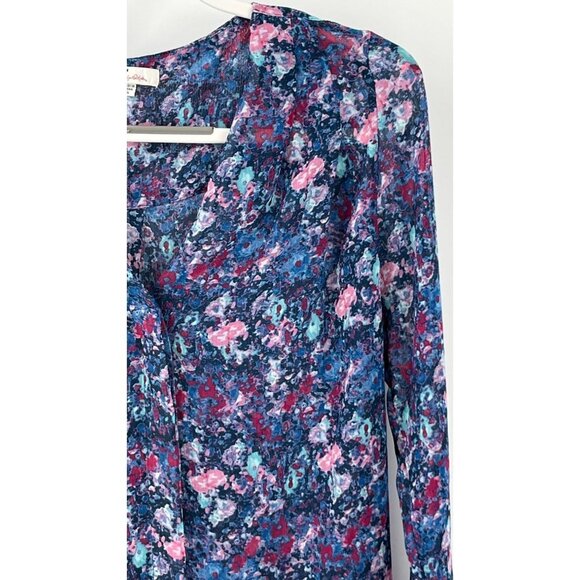 Kut From The Kloth Floral Print Bell Sleeve Sheer Blouse Size S - Picture 4 of 9